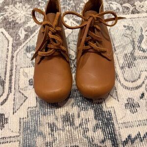 Kids Lace-Up Ankle Boots in Brown Tan